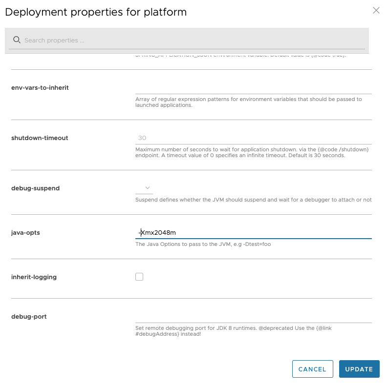 set task parameters