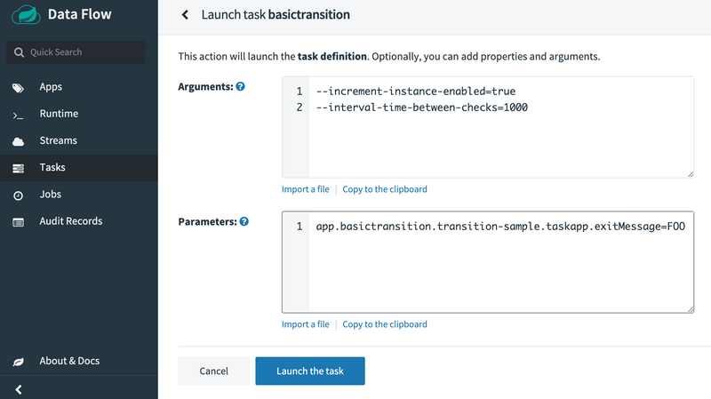 Transition Execution Flow Launch-Config-FOO