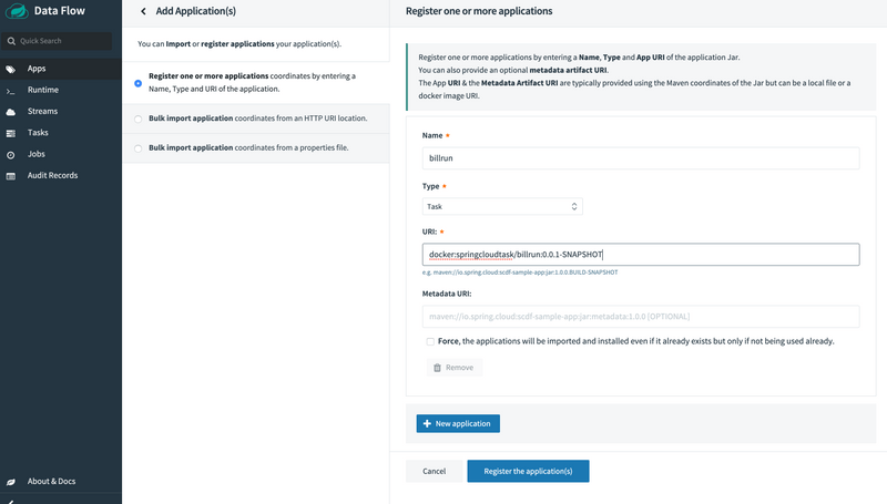 Register the billrun batch app