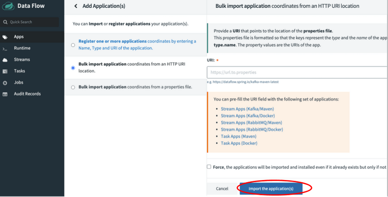 Import Pre-built Applications