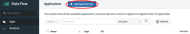 Register Task Applications Button