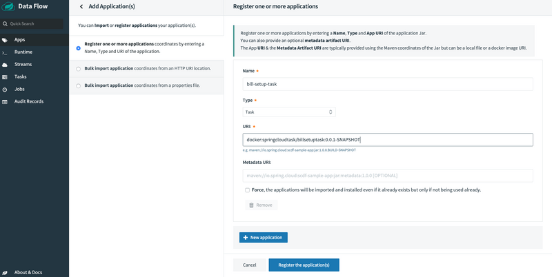 Register the billrun batch app