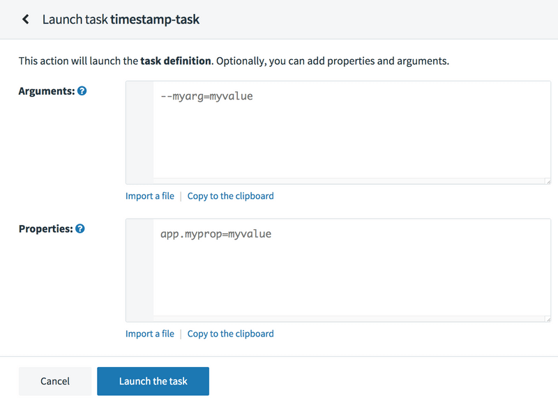 Launch Task - Provide Arguments or Parameters