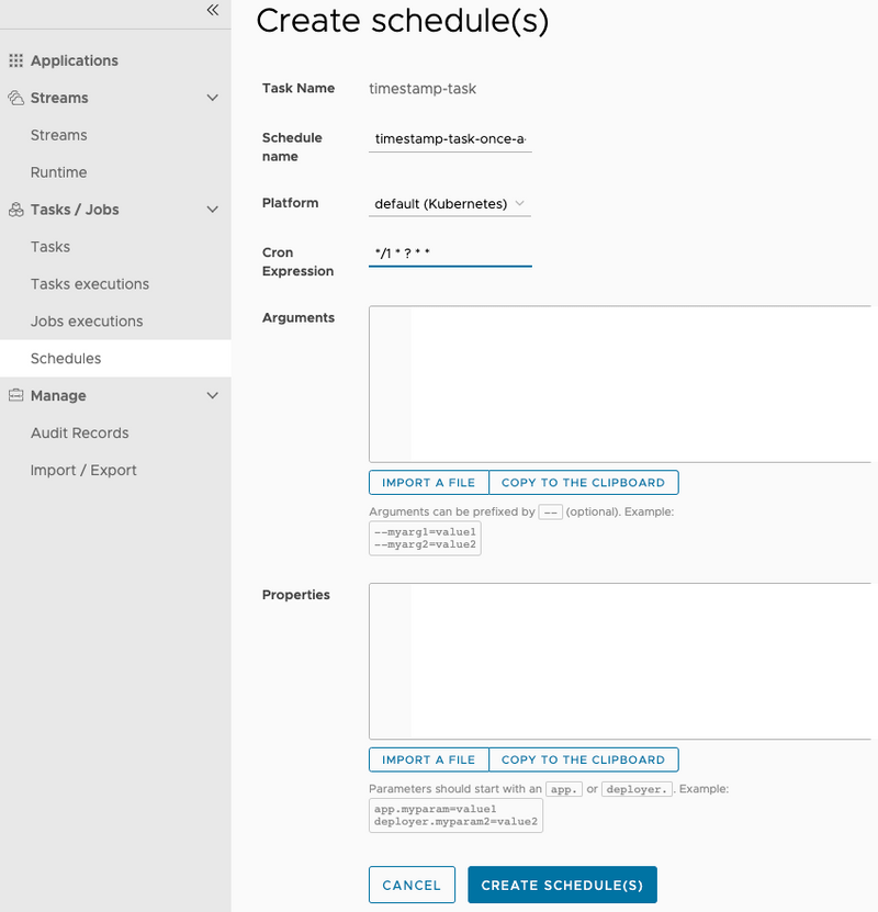 Schedule Batch App Cloud Foundry