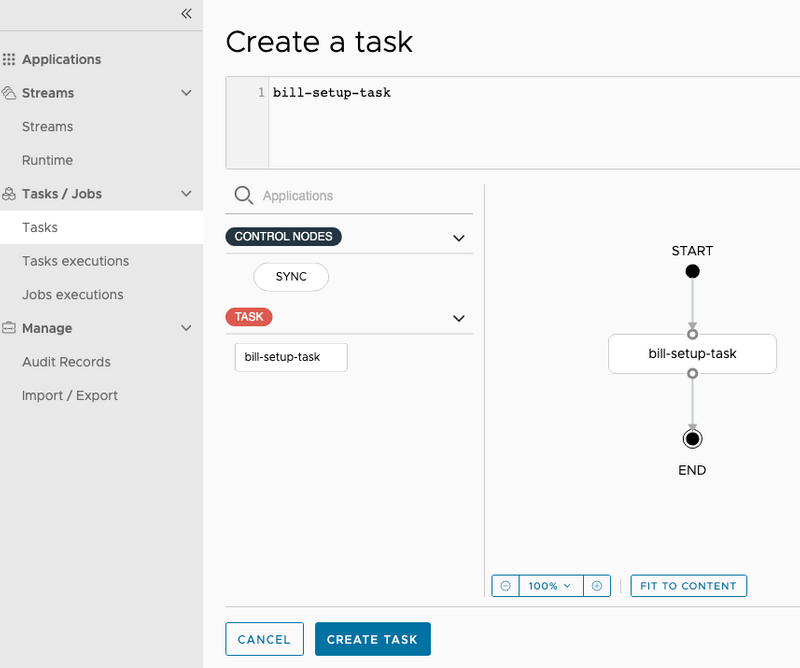 Create the billsetup task definition