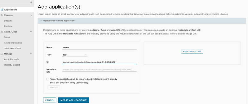 Register the transition sample