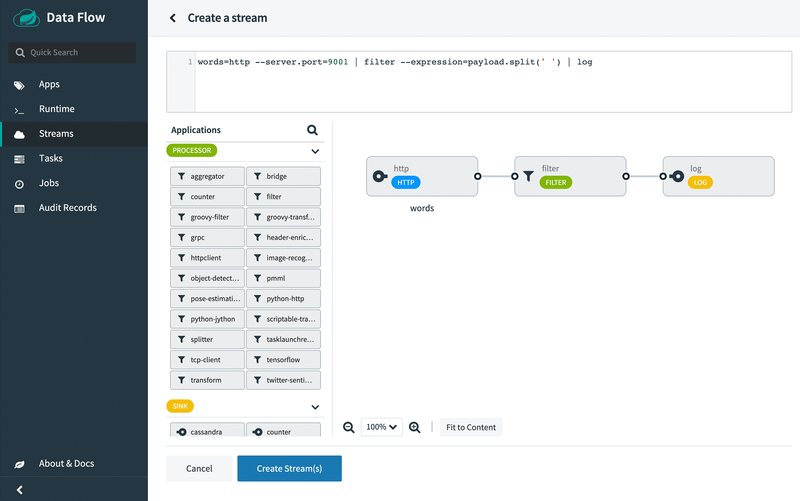 Create partitioned stream definition