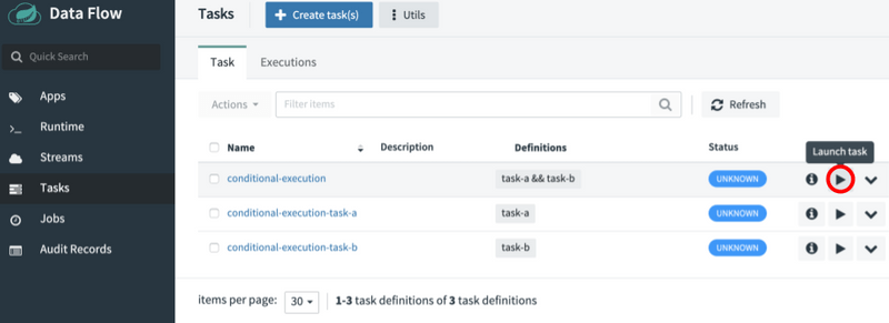 Conditional Execution Task Definition Launch