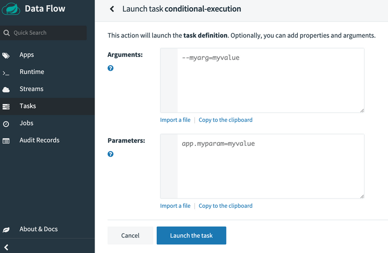 Conditional Execution Task Definition Launch