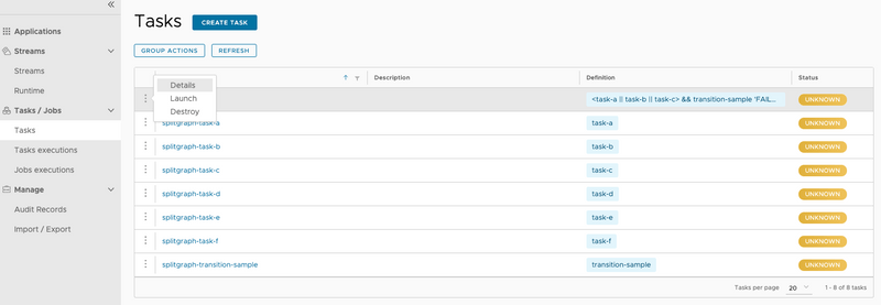 Transition Execution Flow SplitLaunch