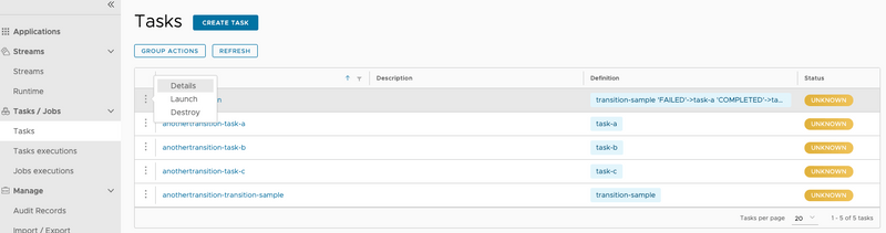 Transition Execution Flow Launch-Another