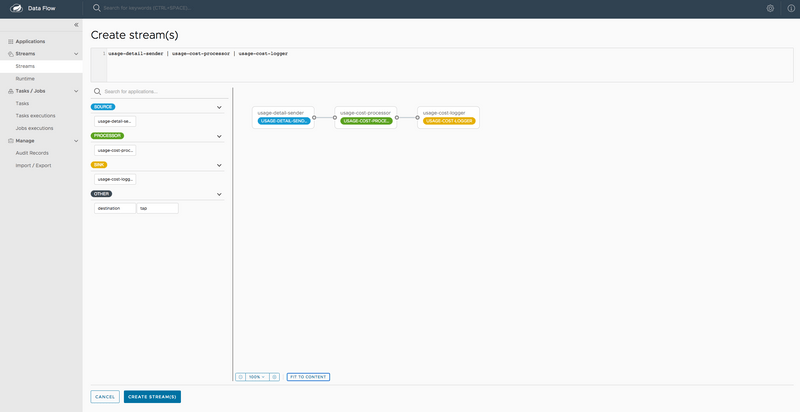 Create usage cost logger stream