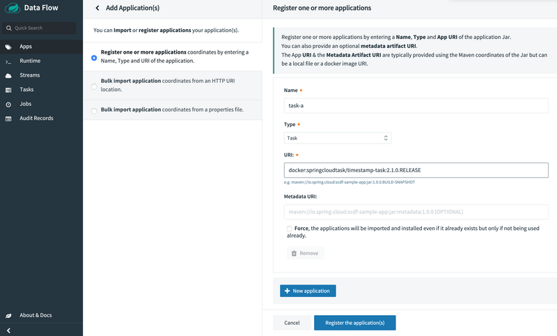 Register the transition sample