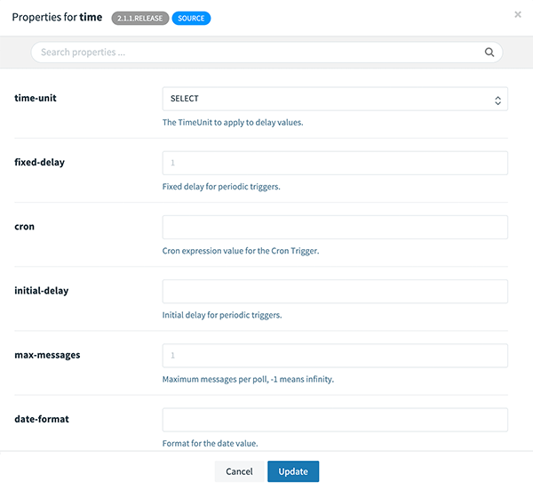 Deployment Properties Application Dialog