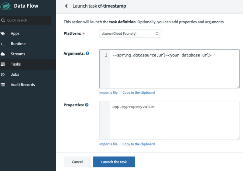 Launch cf-timestamp-task-platform-select