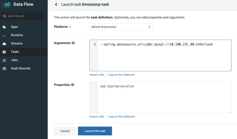 Timestamp-task launch