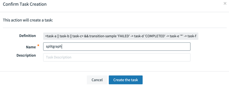 Transition Execution Split_Flow_Create