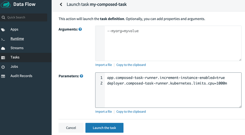 Launch the Composed Task