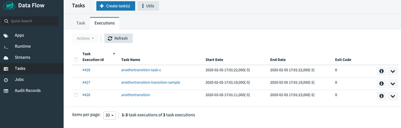 Transition Execution Flow Launch-FOO-success-LIST