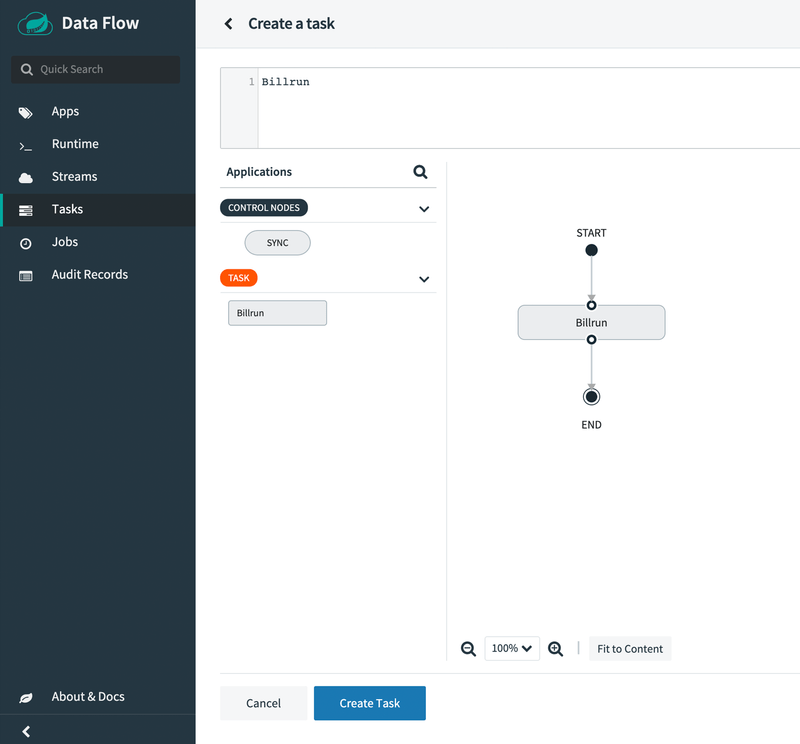 Create the billrun task definition