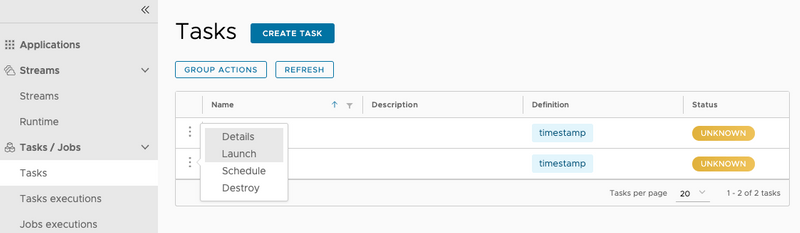 Launch k8-timestamp-task