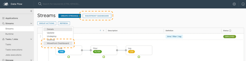 Stream List Monitoring - Wavefront