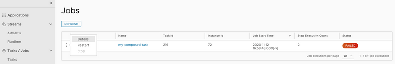 Restart Composed Task Job