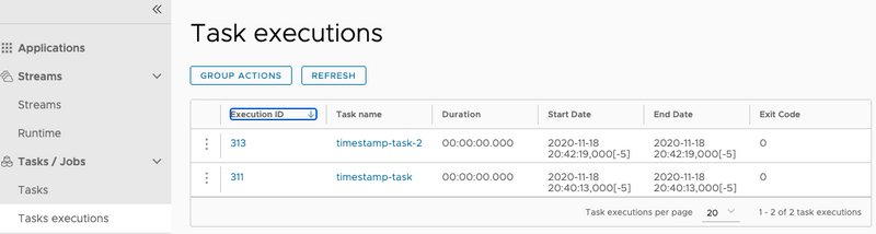 timestamp-task execution