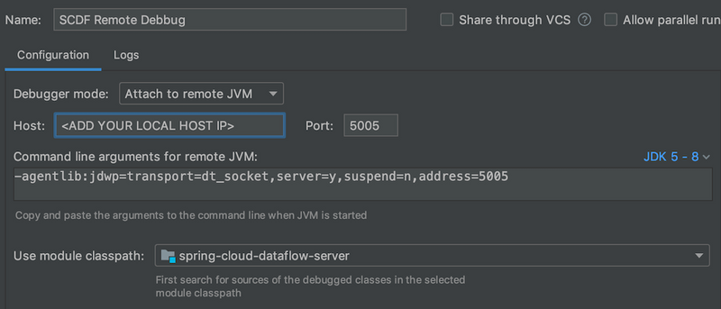 SCDF Remote Debug