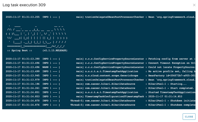 Task Definitions List with Successful Task Execution