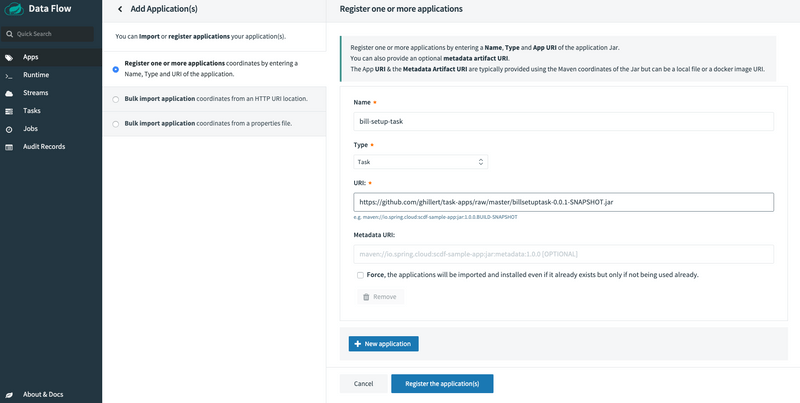 Register the billrun batch app