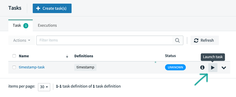 Launch Timestamp Task Definition