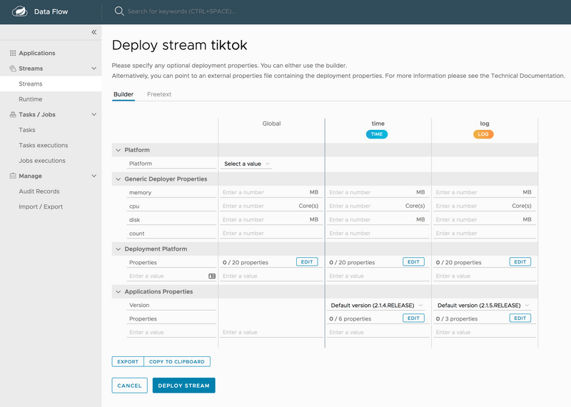 Deployment Properties Overview