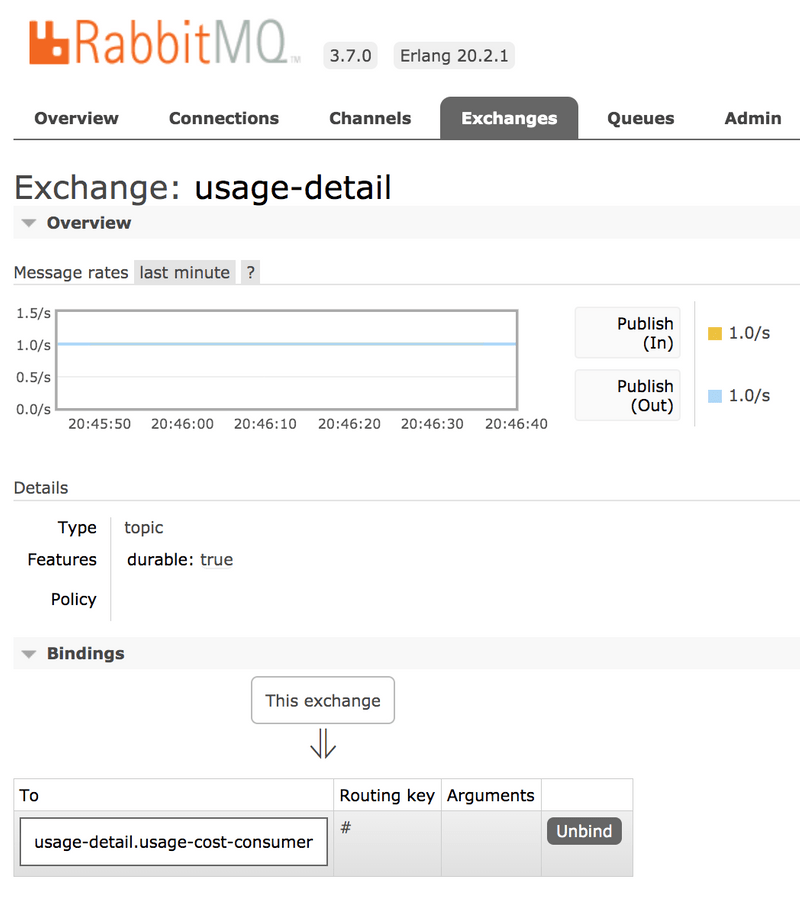 Standalone Usage Detail Sender RabbitMQ