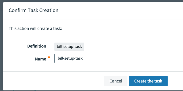 Confirm create task