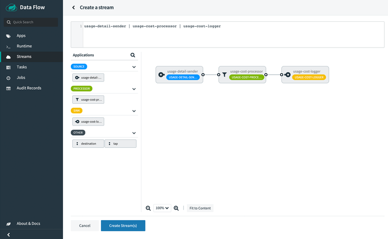 Create usage cost logger stream